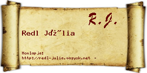 Redl Júlia névjegykártya