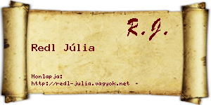 Redl Júlia névjegykártya
